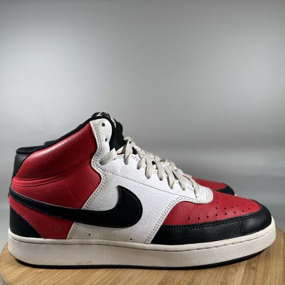 Nike Mens Court Vision Mid DM1186-600 Red Basketball Shoes Sneakers Size 9.5 - Picture 1 of 8